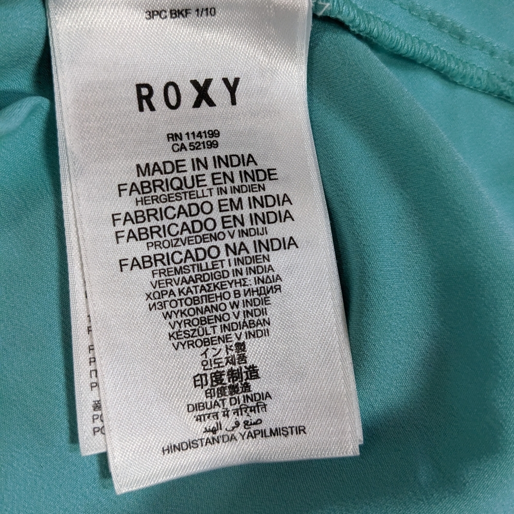 Roxy Solar Eclipse Beachy Blue & Teal Flowy Maxi Dress - Picture 8 of 14